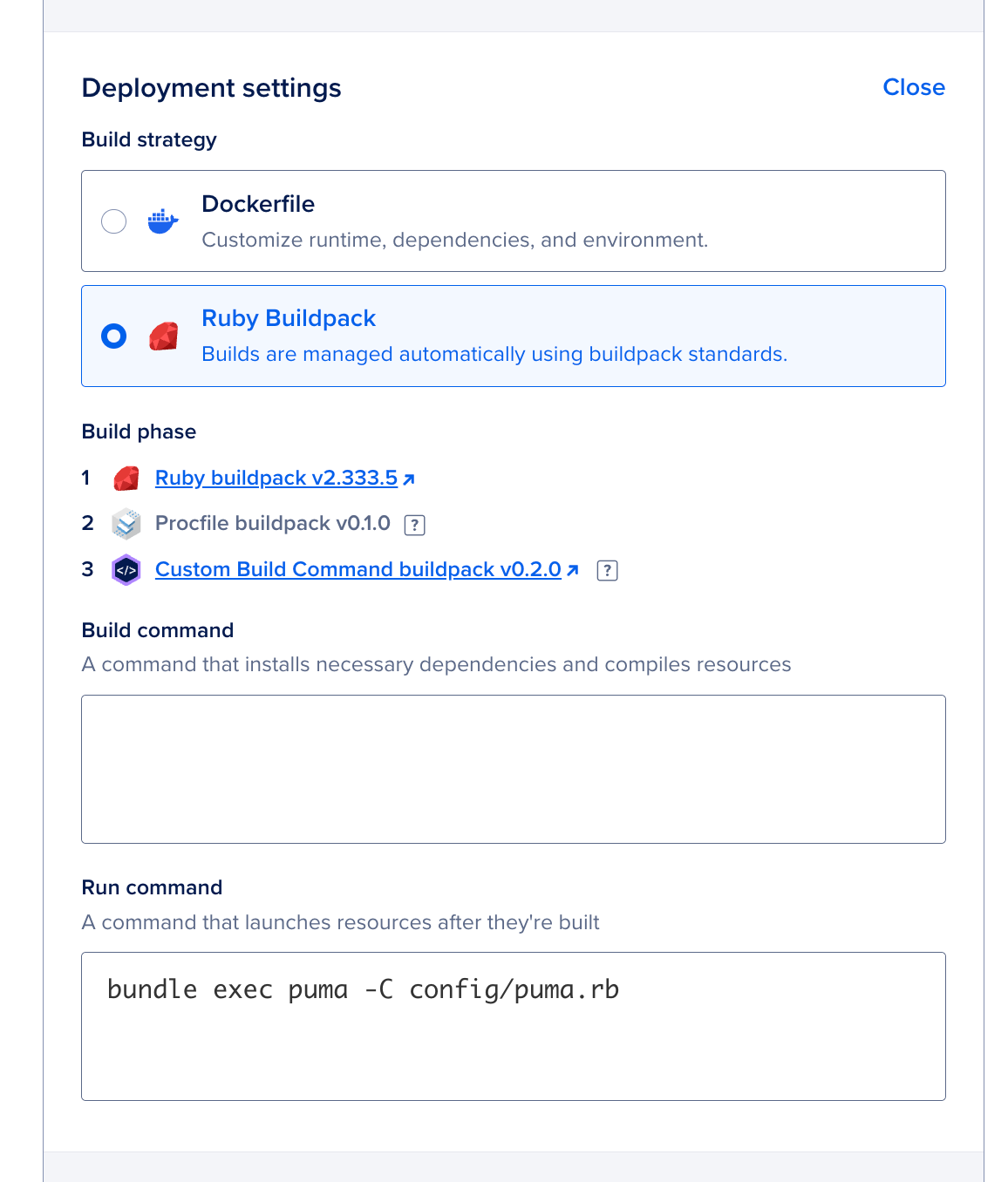 App Platform auto-detecting Procfile and setting Puma as the run